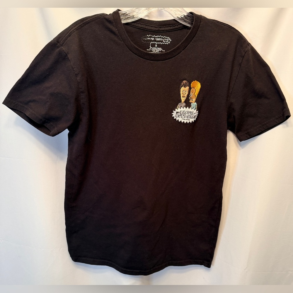 Beavis And Butthead‎ Men’s Small Black Crew Neck Short Sleeve Embroidered MTV